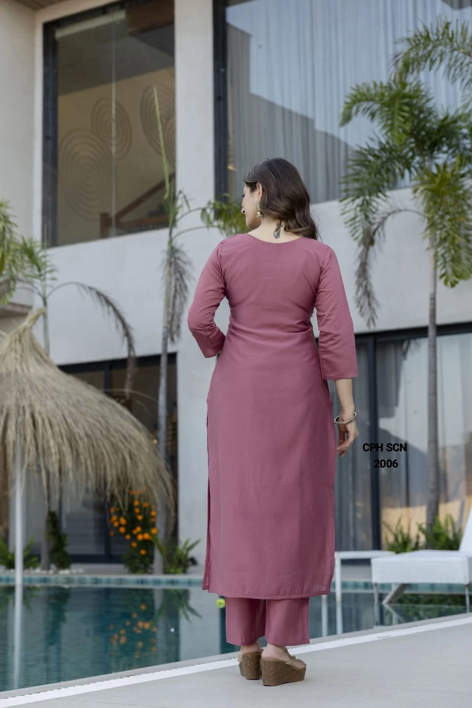 Pure Viscose Chanderi Sequence Embroidered Kurta Set